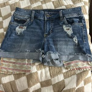 blue jean wrangler shorts